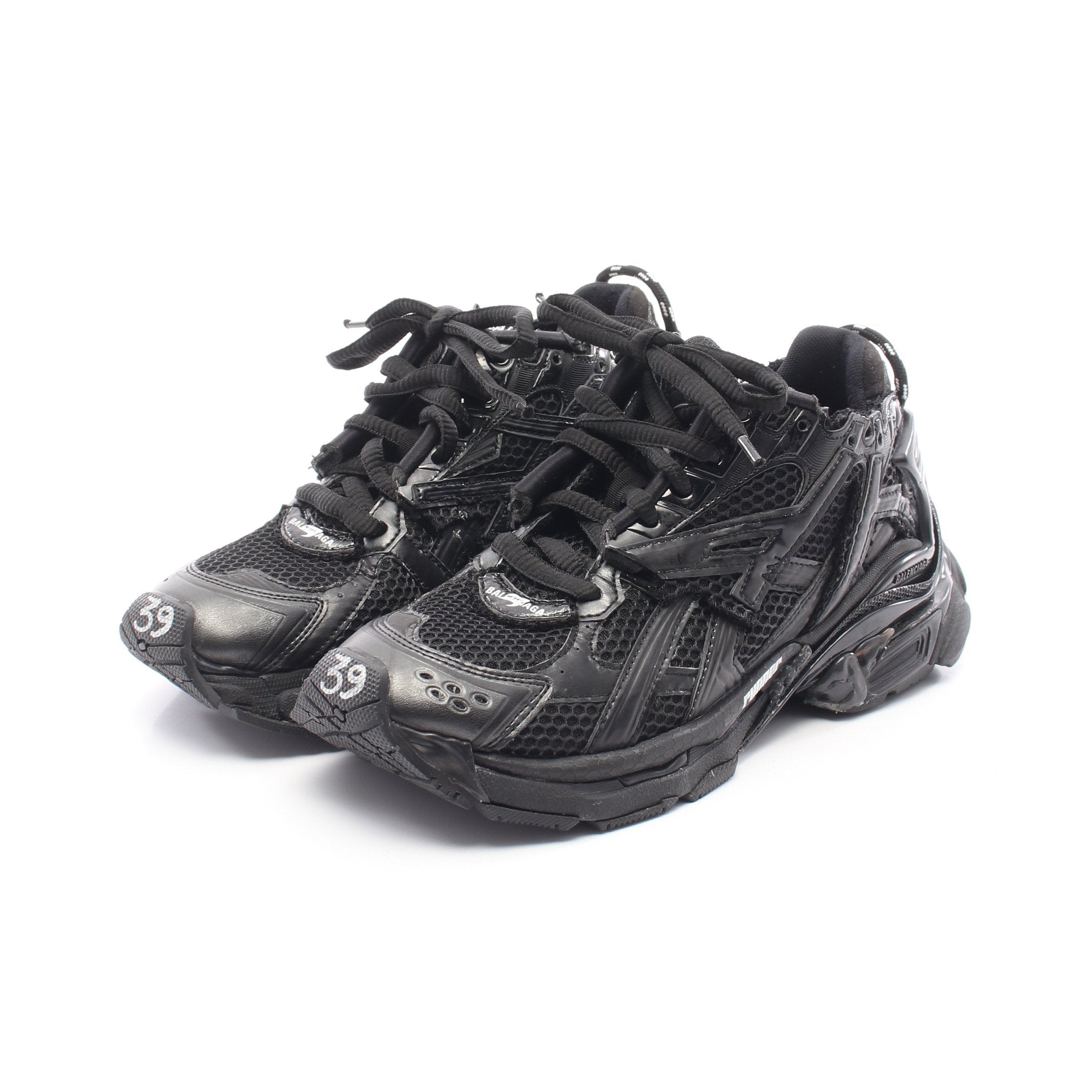 RUNNER ランナー スニーカー レザー ファブリック ブラック ユーズド RUNNER ランナー スニーカー レザー ファブリック ブラック ユーズド
