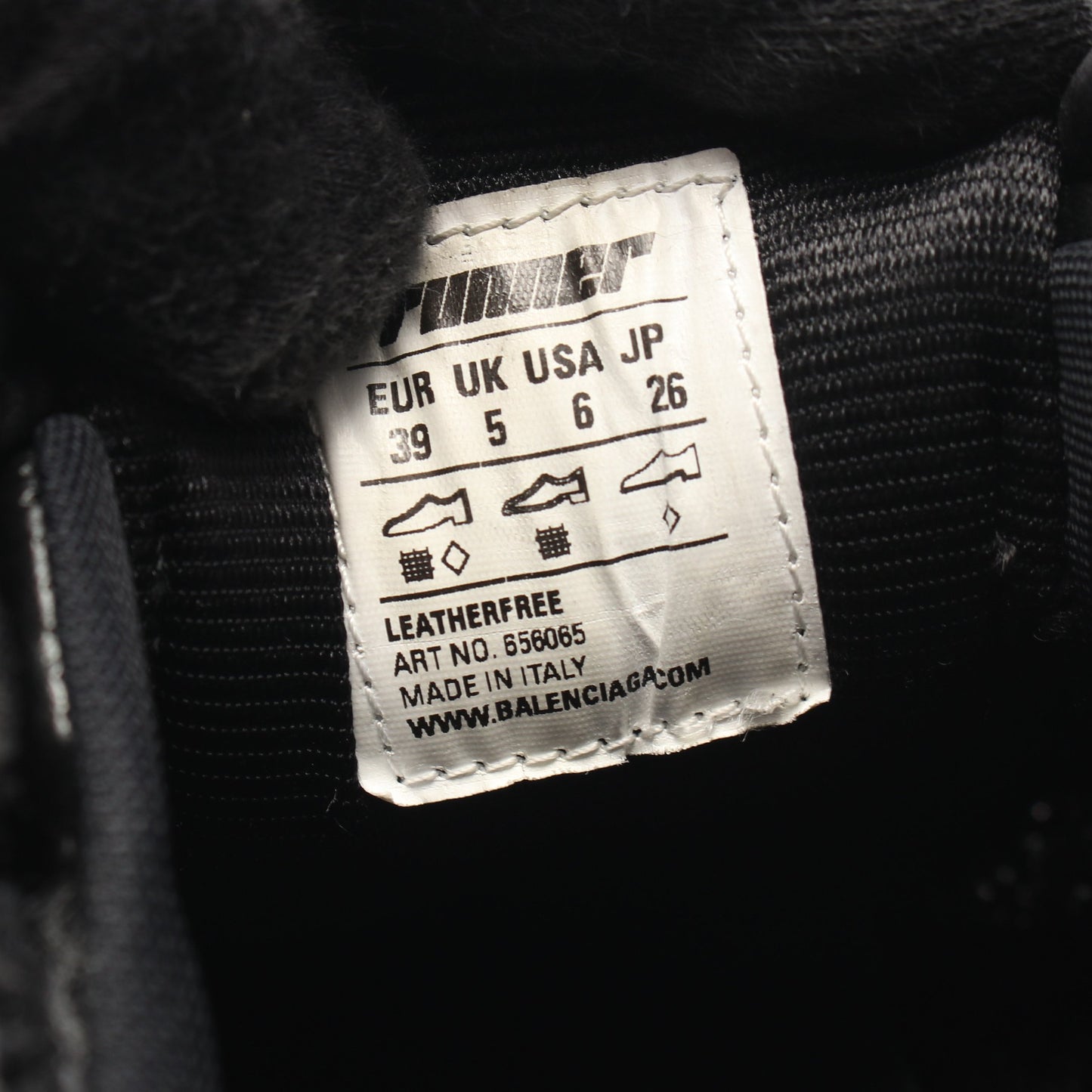RUNNER ランナー スニーカー レザー ファブリック ブラック ユーズド加工 バレンシアガ シューズ BALENCIAGA