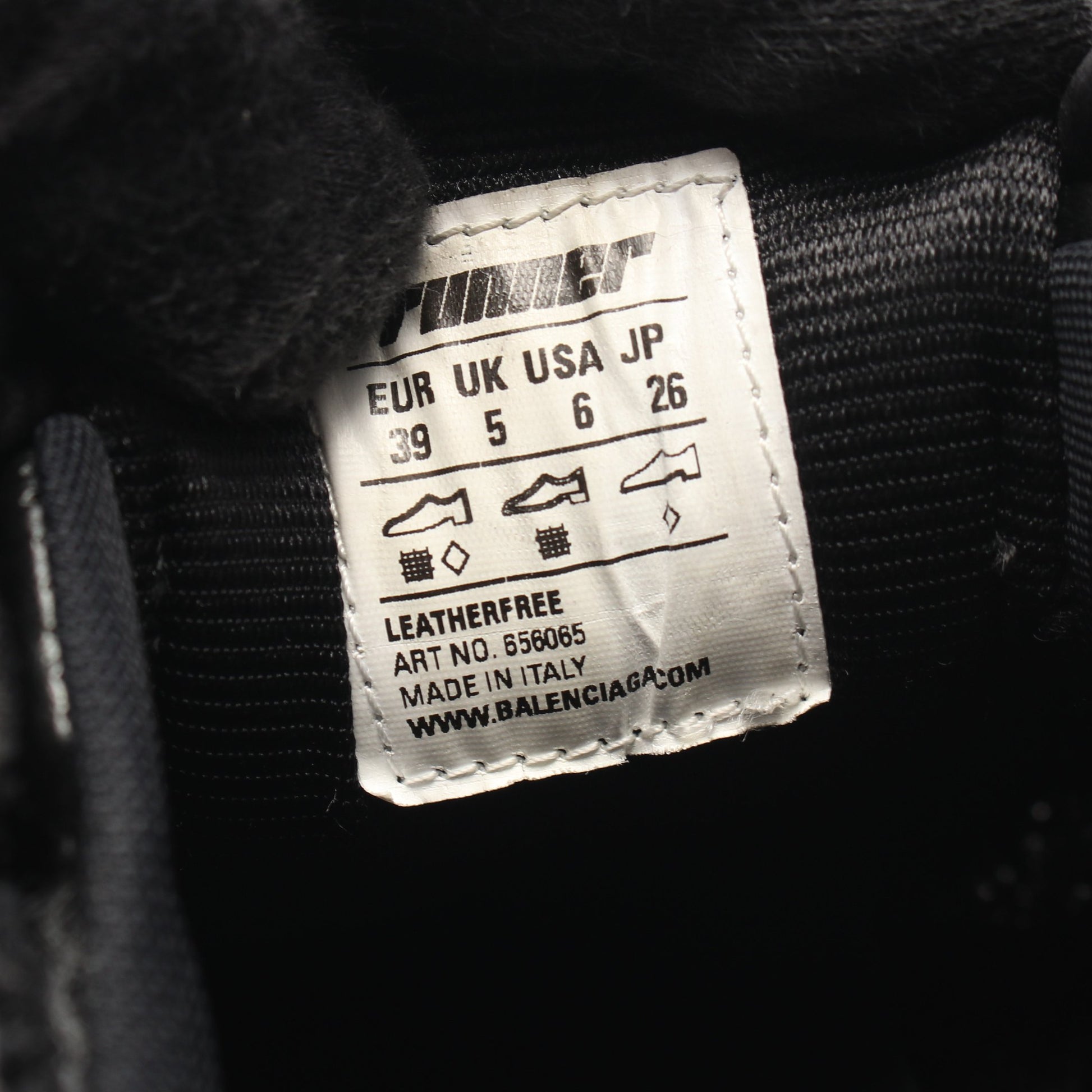 RUNNER ランナー スニーカー レザー ファブリック ブラック ユーズド加工 バレンシアガ シューズ BALENCIAGA