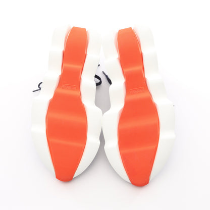 アンヴォル スニーカー ファブリック スエード ネイビー ホワイト オレンジレッド エルメス シューズ HERMES