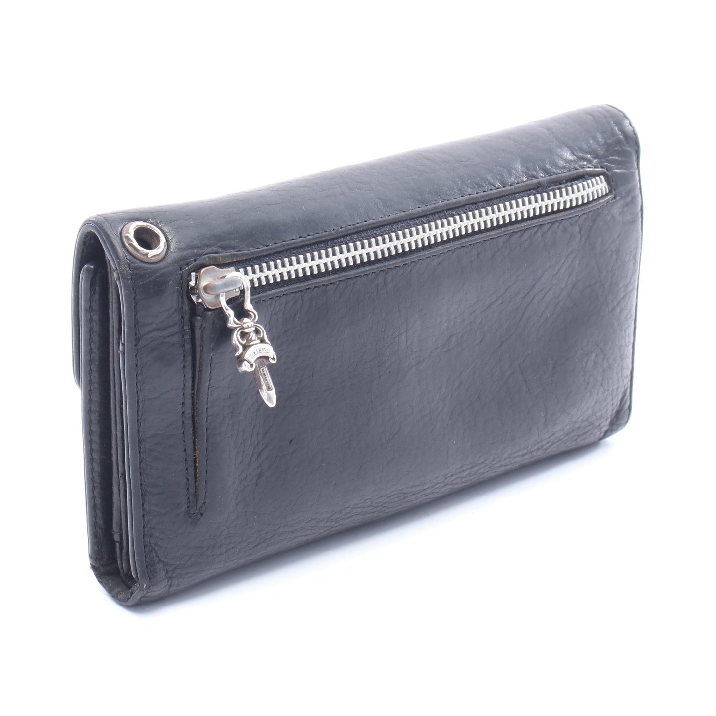 ウェーブウォレット クロスボタン 三つ折り長財布 レザー ブラック クロムハーツ 財布・小物 Chrome Hearts