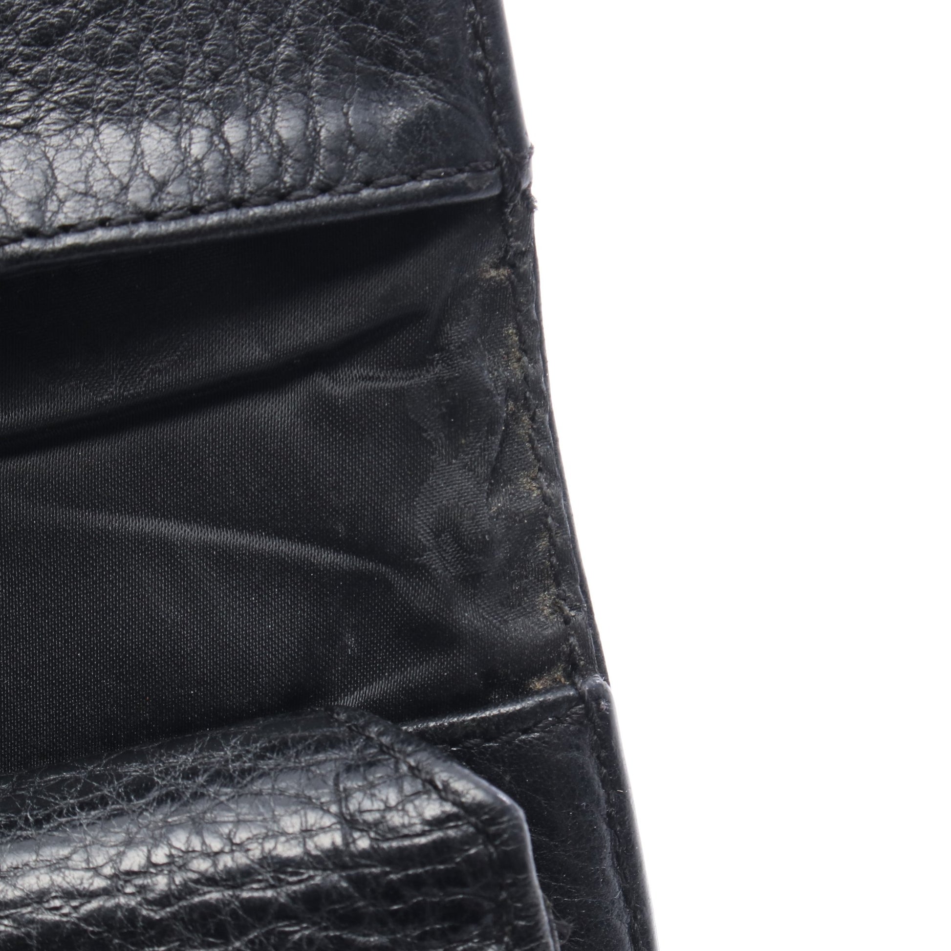 ウェーブウォレット クロスボタン 三つ折り長財布 レザー ブラック クロムハーツ 財布・小物 Chrome Hearts