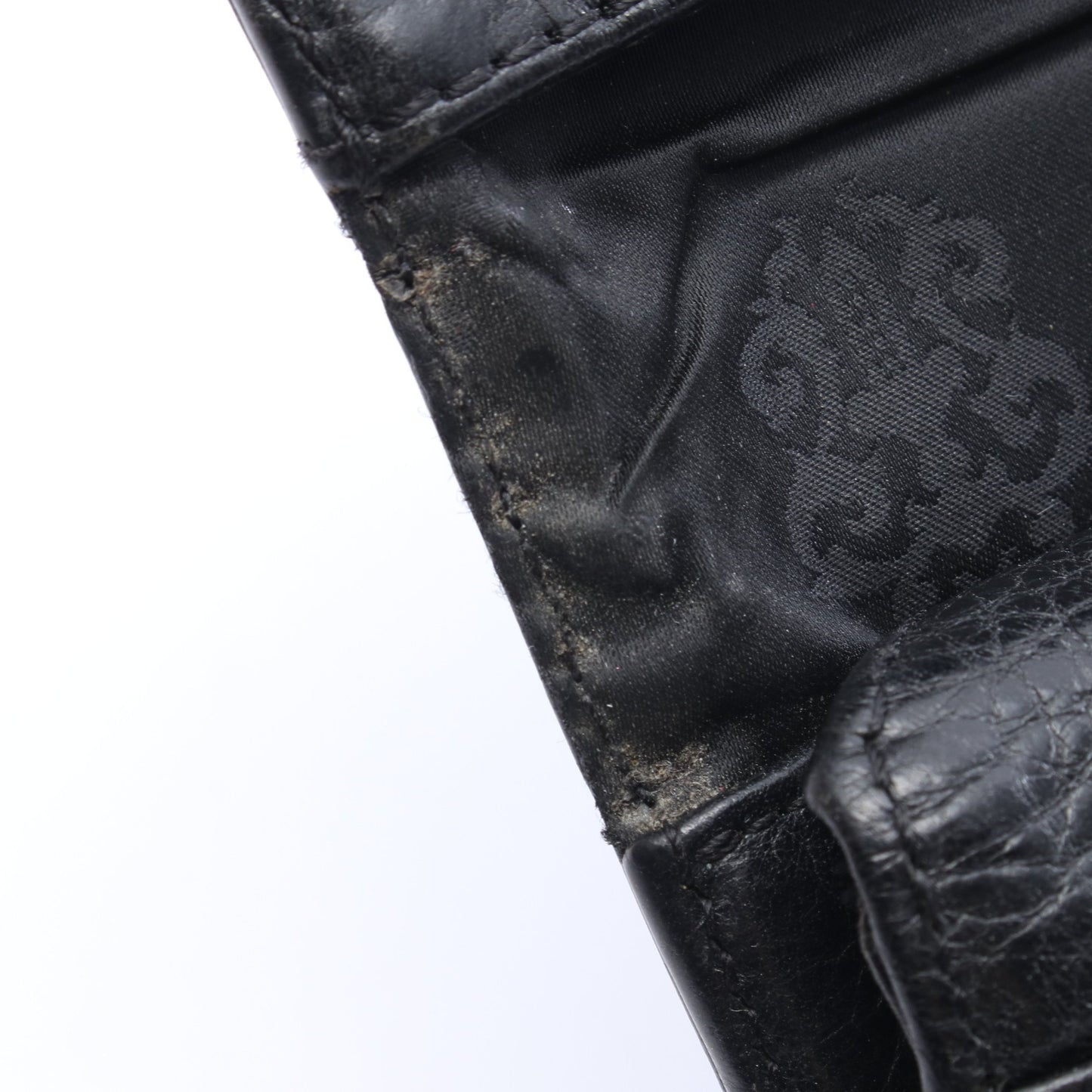 ウェーブウォレット クロスボタン 三つ折り長財布 レザー ブラック クロムハーツ 財布・小物 Chrome Hearts