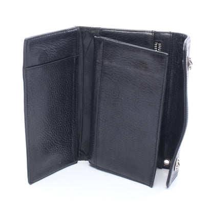 ウェーブウォレット クロスボタン 三つ折り長財布 レザー ブラック クロムハーツ 財布・小物 Chrome Hearts