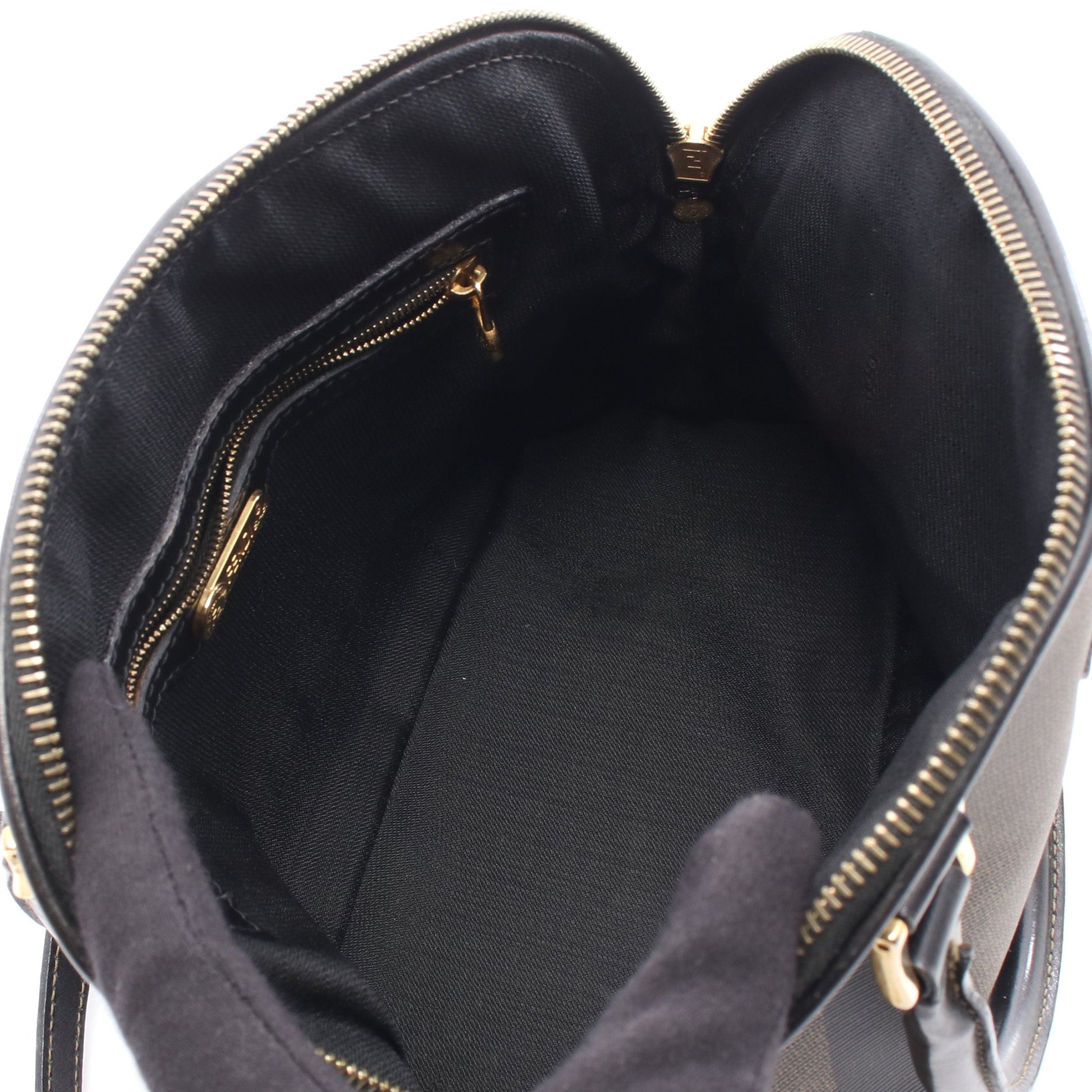 ペカン 2WAY ショルダーバッグ PVC レザー ブラウン ブラック フェンディ バッグ FENDI