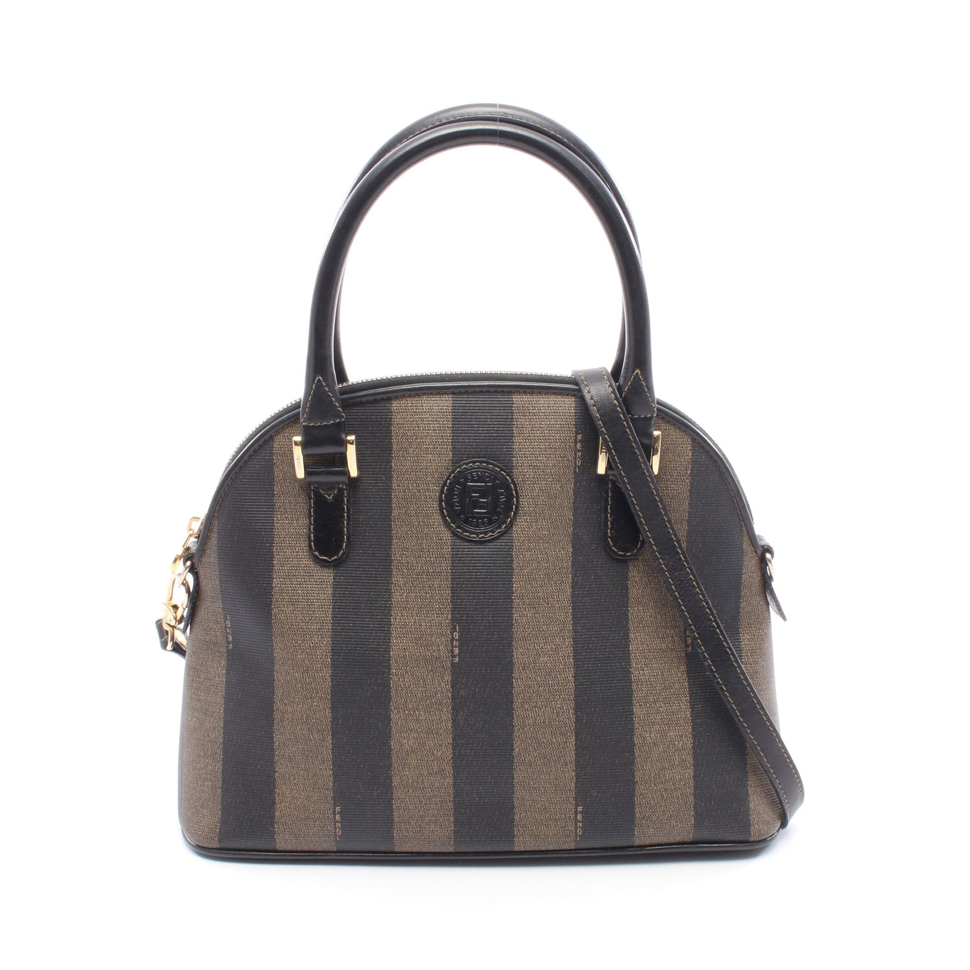 ペカン 2WAY ショルダーバッグ PVC レザー ブラウン ブラック フェンディ バッグ FENDI