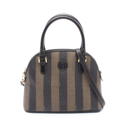 ペカン 2WAY ショルダーバッグ PVC レザー ブラウン ブラック フェンディ バッグ FENDI