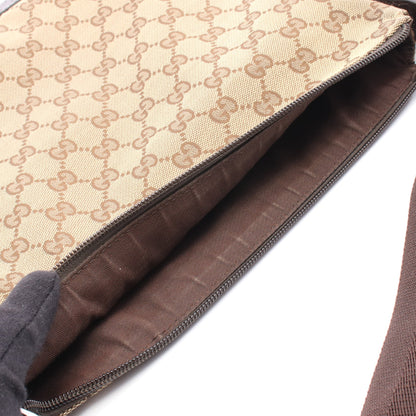 GGキャンバス ショルダーバッグ キャンバス レザー ベージュ ブラウン グッチ バッグ GUCCI
