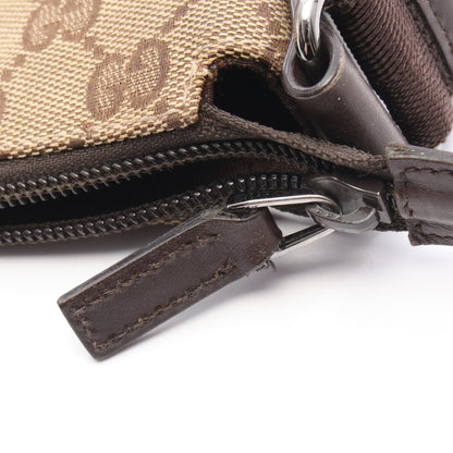 GGキャンバス ショルダーバッグ キャンバス レザー ベージュ ブラウン グッチ バッグ GUCCI