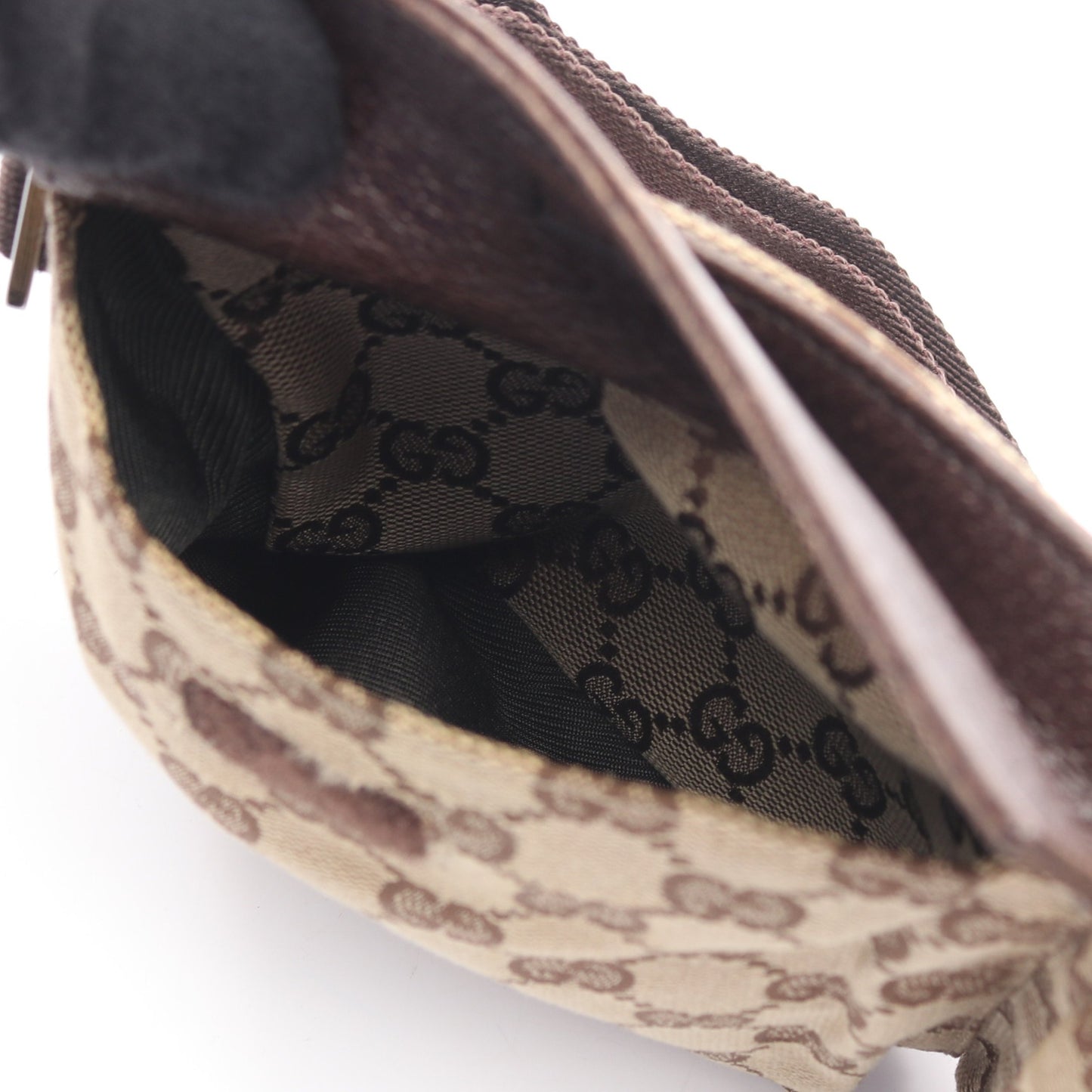 GGキャンバス ボディバッグ ウエストバッグ キャンバス レザー ベージュ ブラウン グッチ