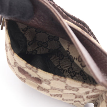 GGキャンバス ボディバッグ ウエストバッグ キャンバス レザー ベージュ ブラウン グッチ