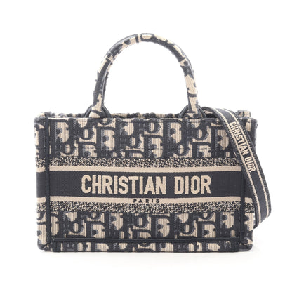 BOOK TOTE ブックトート ミニ ハンドバッグ トートバッグ キャンバス ベージュ ネイビー 2WAY クリスチャンディオール バッグ Christian Dior