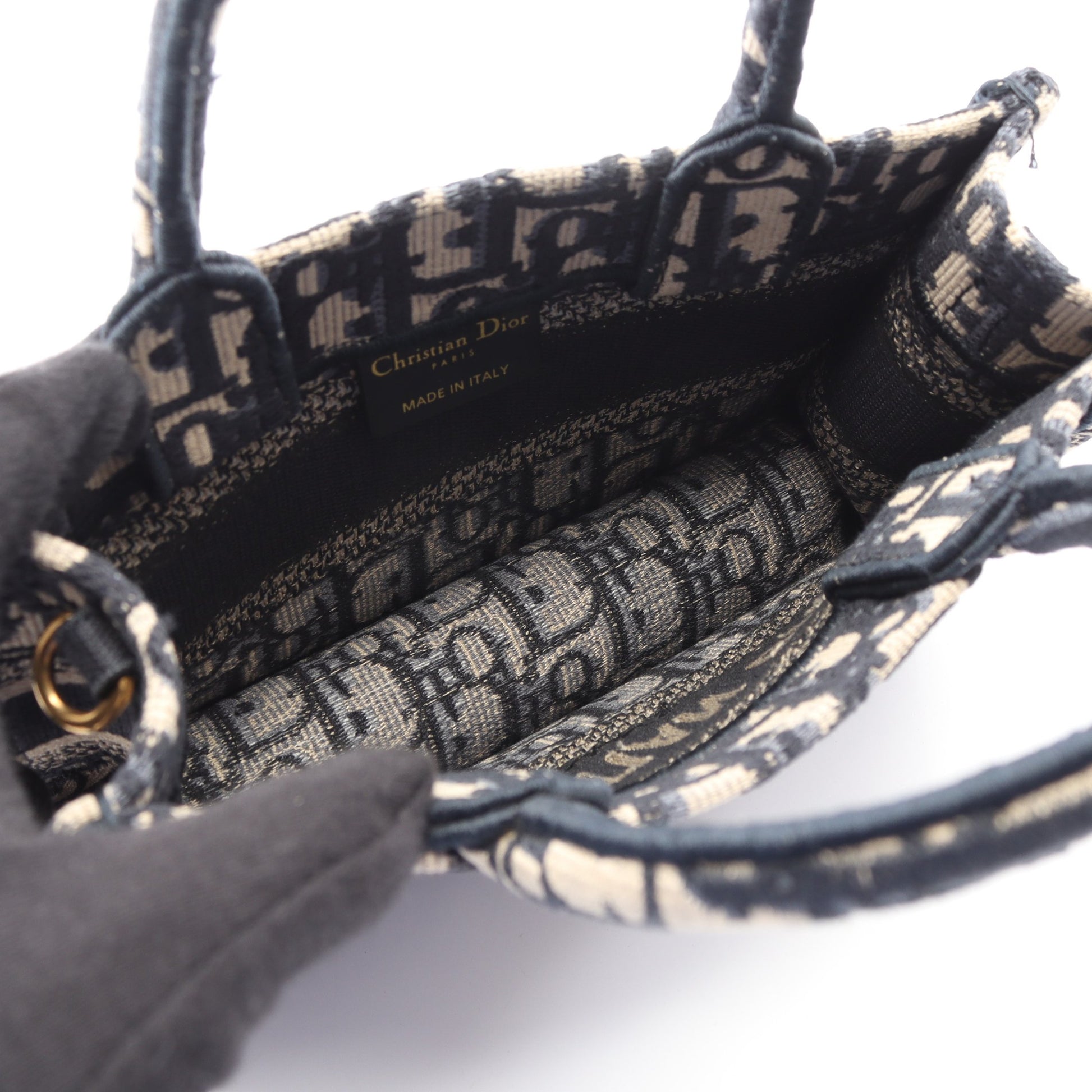 BOOK TOTE ブックトート ミニ ハンドバッグ トートバッグ キャンバス ベージュ ネイビー 2WAY クリスチャンディオール バッグ Christian Dior