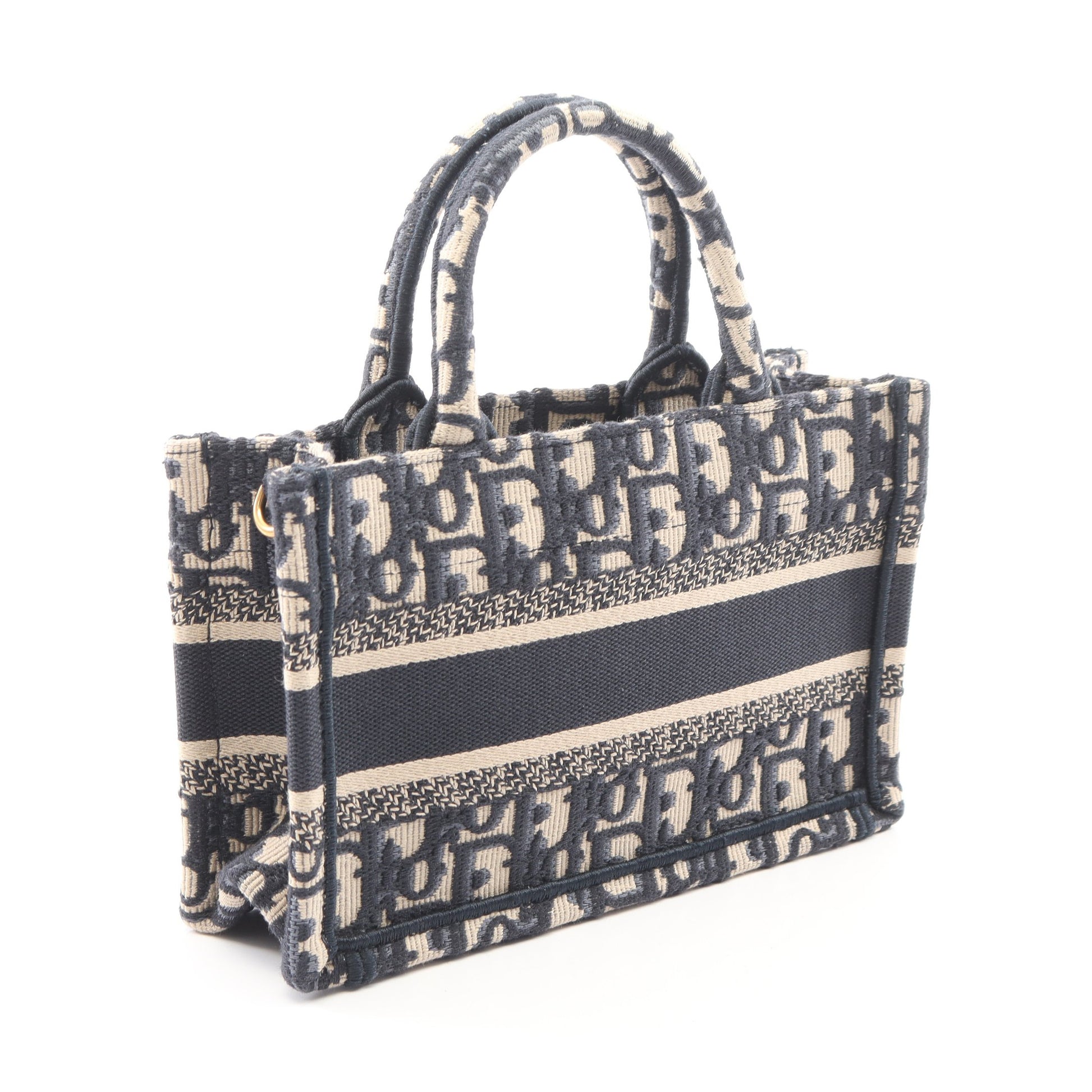 BOOK TOTE ブックトート ミニ ハンドバッグ トートバッグ キャンバス ベージュ ネイビー 2WAY クリスチャンディオール バッグ Christian Dior