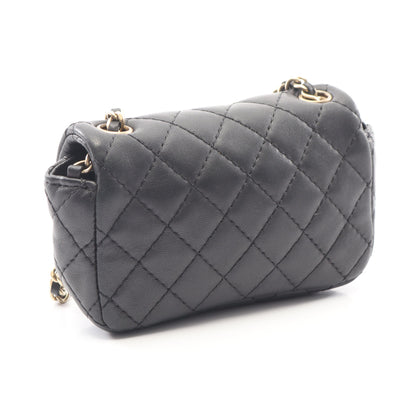 マトラッセ ミニ チェーンショルダーバッグ ラムスキン ブラック ゴールド金具 シャネル バッグ CHANEL