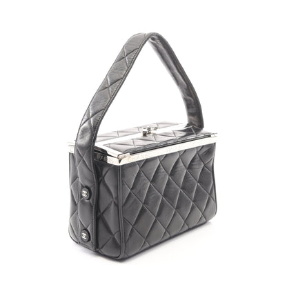 マトラッセ ハンドバッグ バニティバッグ ラムスキン ブラック シルバー金具 シャネル バッグ CHANEL