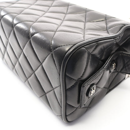 マトラッセ ハンドバッグ バニティバッグ ラムスキン ブラック シルバー金具 シャネル バッグ CHANEL
