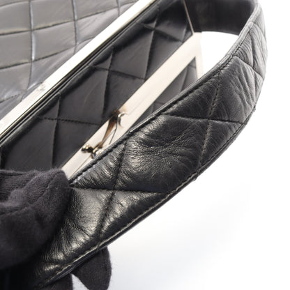 マトラッセ ハンドバッグ バニティバッグ ラムスキン ブラック シルバー金具 シャネル バッグ CHANEL