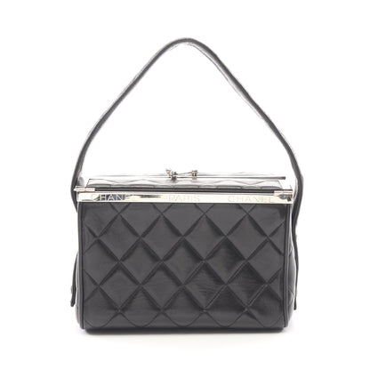 マトラッセ ハンドバッグ バニティバッグ ラムスキン ブラック シルバー金具 シャネル バッグ CHANEL