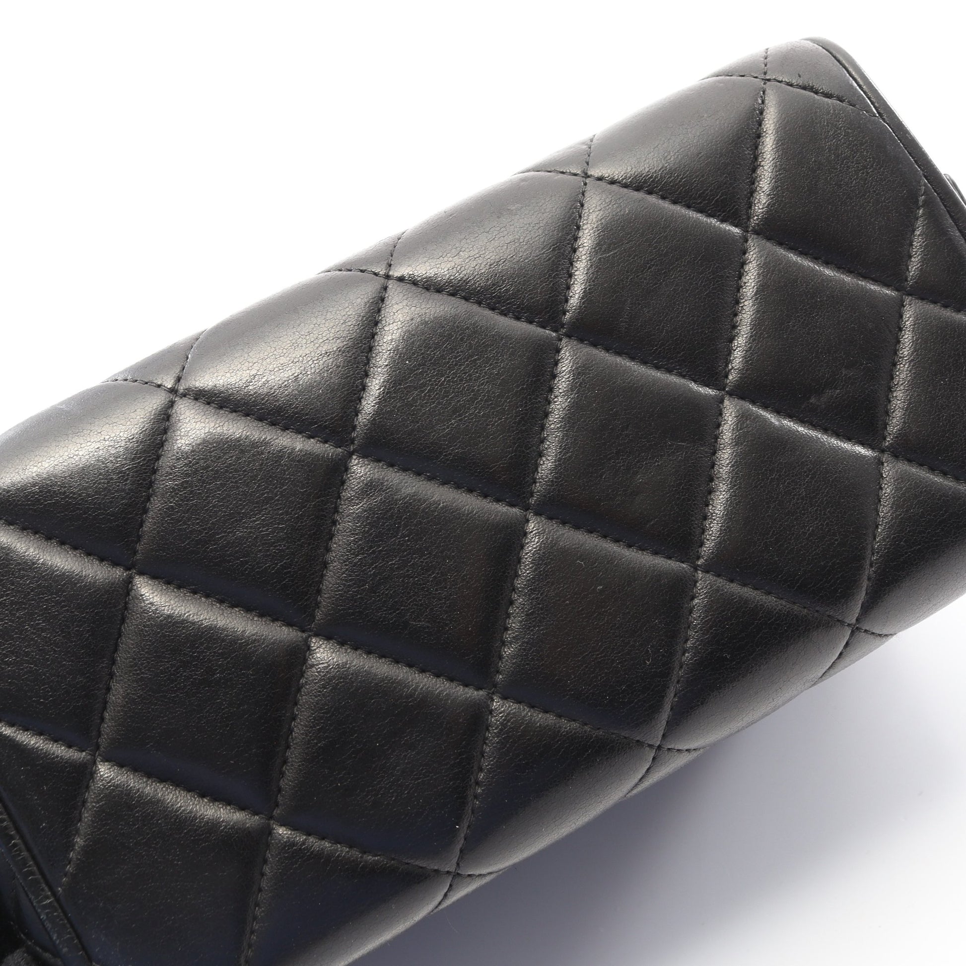 マトラッセ ハンドバッグ バニティバッグ ラムスキン ブラック シルバー金具 シャネル バッグ CHANEL
