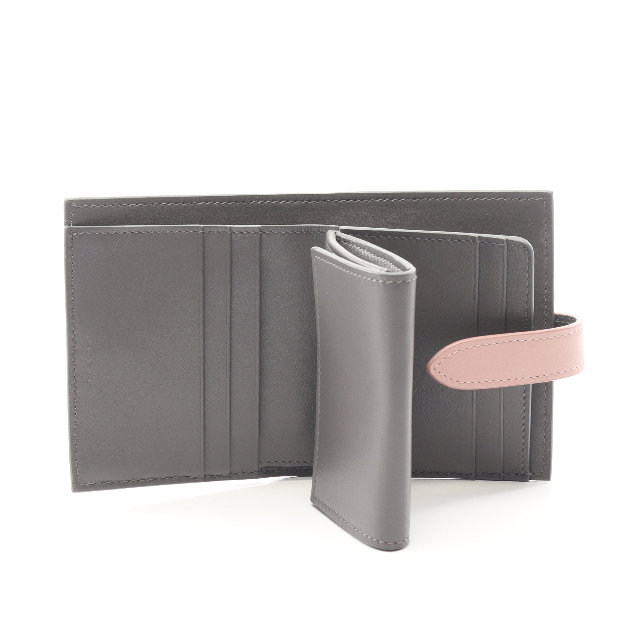 CELINE　２つ折り財布　スモール　ストラップウォレット　グレー　セリーヌ CELINE - ☆美品☆CELINE 二つ折り財布 グレー スモール ストラップ
