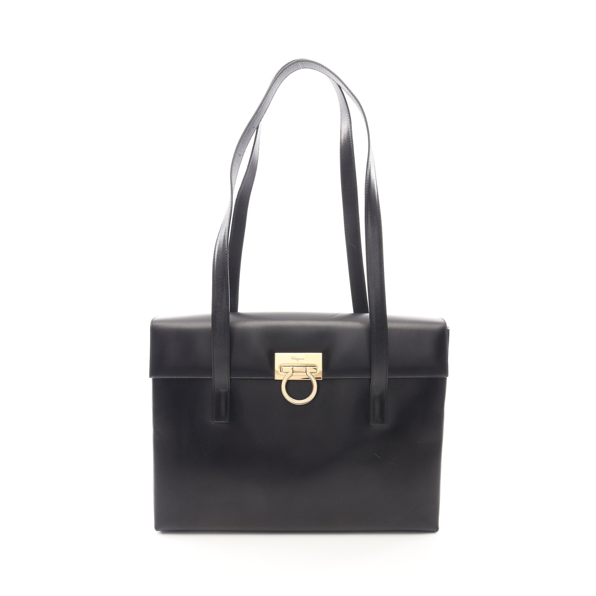 ガンチーニ ショルダーバッグ トートバッグ レザー ブラック サルヴァトーレフェラガモ バッグ Salvatore Ferragamo