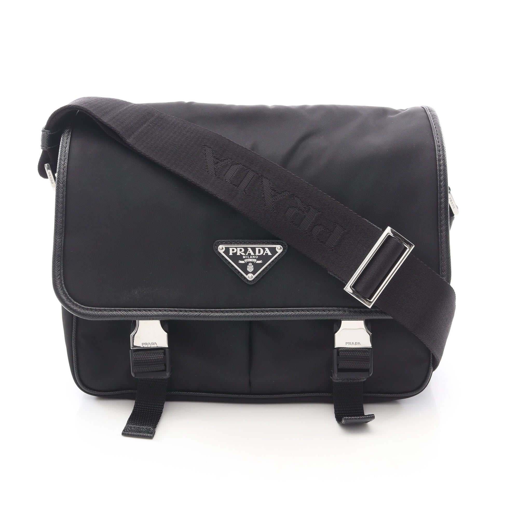 ショルダーバッグ ナイロン レザー ブラック プラダ バッグ PRADA