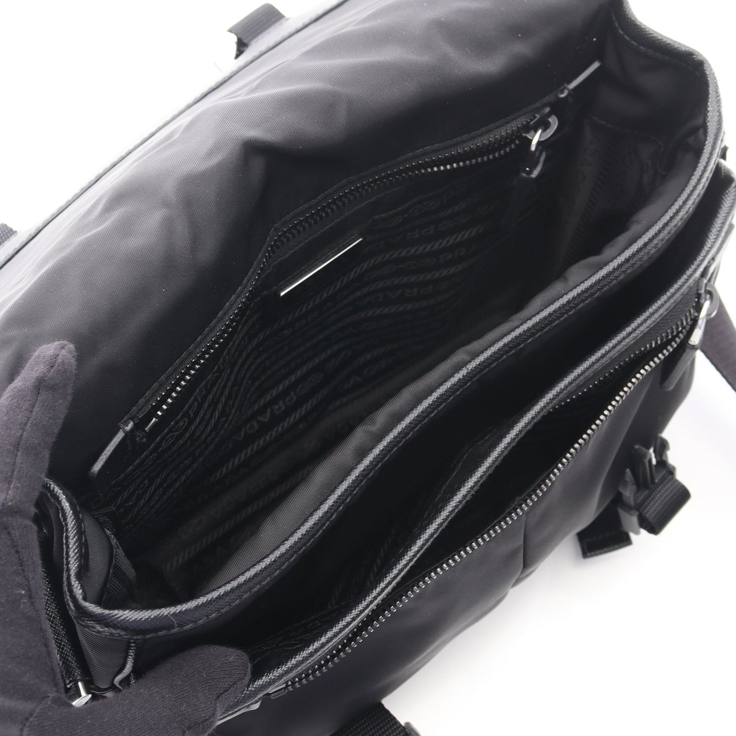 ショルダーバッグ ナイロン レザー ブラック プラダ バッグ PRADA