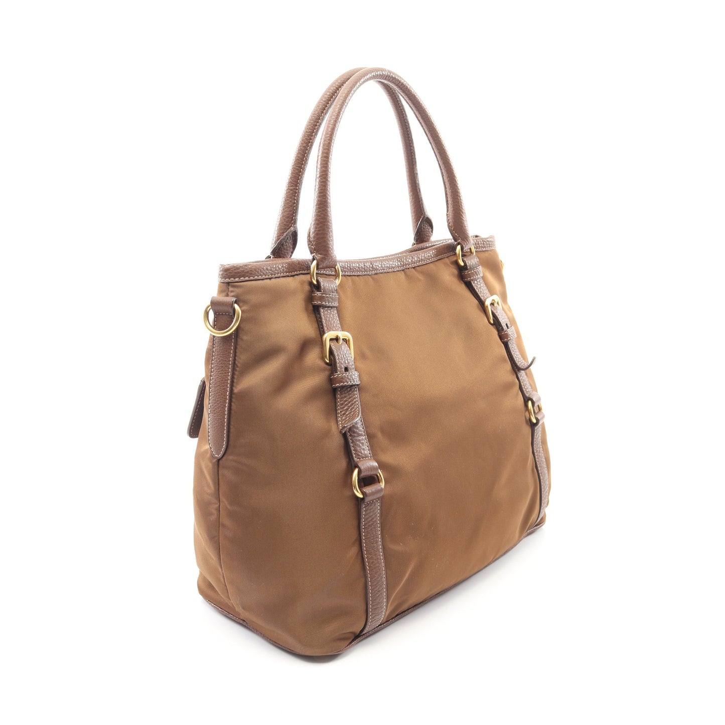 TESSUTO VIT DAINO ハンドバッグ ナイロン レザー ブラウン 2WAY プラダ バッグ PRADA