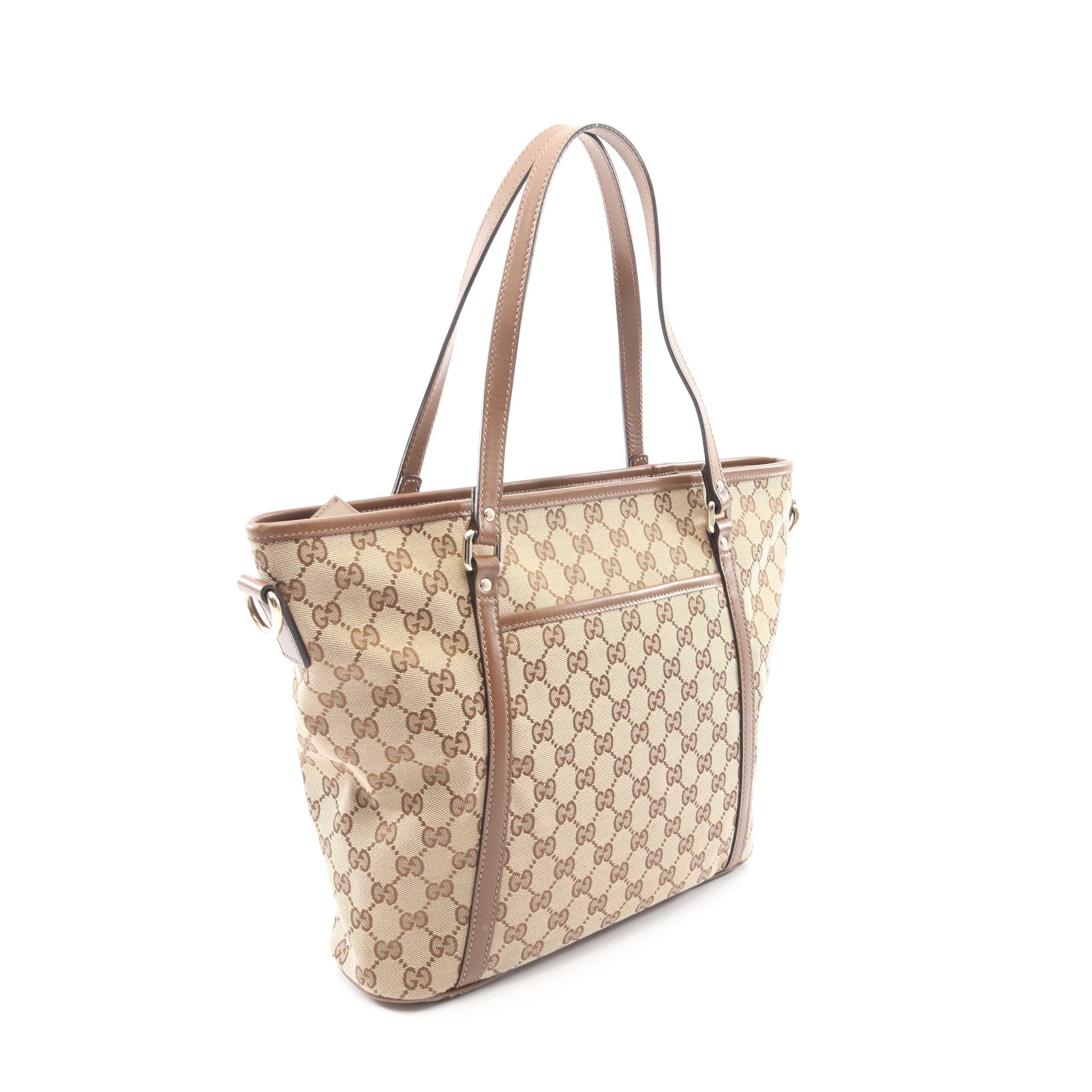 GGキャンバス ショルダーバッグ トートバッグ キャンバス レザー ベージュ ブラウン 2WAY グッチ バッグ GUCCI