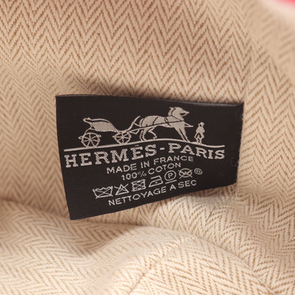 ブリッドアブラックPM ハイビスカス ハンドバッグ キャンバス ピンクパープル ボルドー オレンジ シルバー金具 エルメス バッグ HERMES