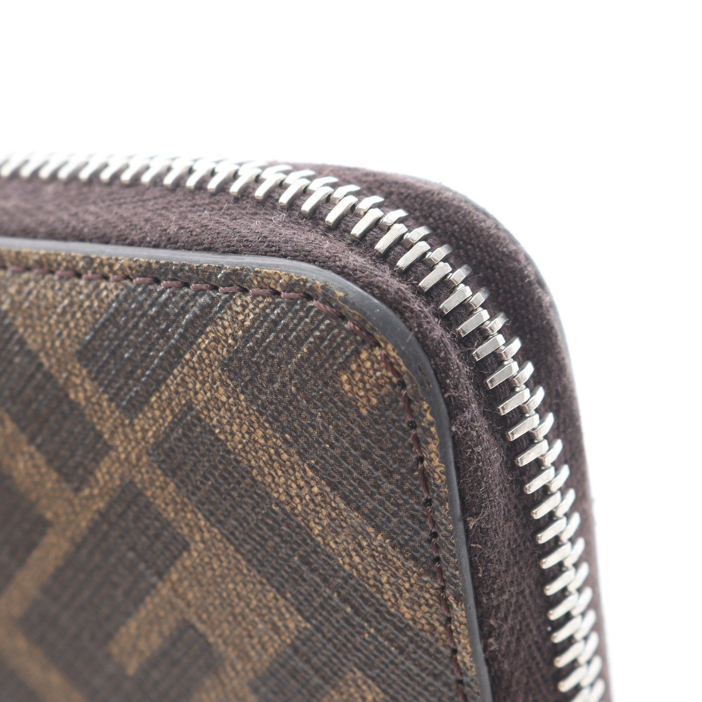 ズッカ ラウンドファスナー長財布 PVC レザー ブラウン フェンディ 財布・小物 FENDI