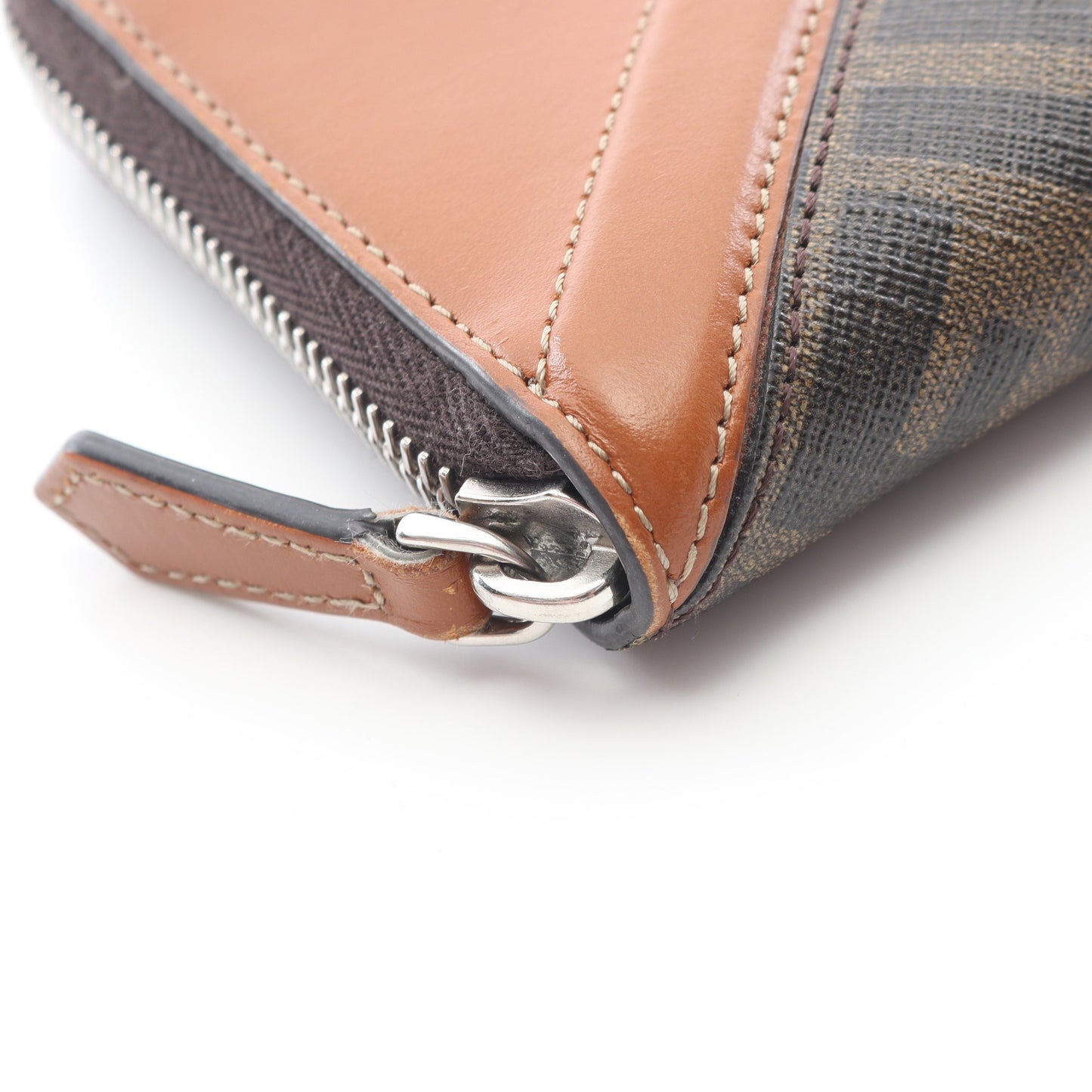 ズッカ ラウンドファスナー長財布 PVC レザー ブラウン フェンディ 財布・小物 FENDI