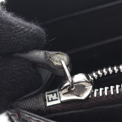 ズッカ ラウンドファスナー長財布 PVC レザー ブラウン フェンディ 財布・小物 FENDI