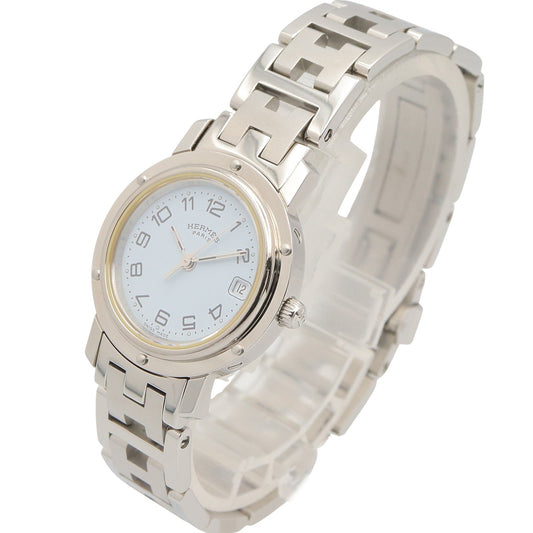 クリッパー レディース 腕時計 クオーツ SS ホワイト エルメス