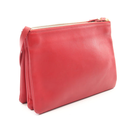 TRIO LARGE トリオ ラージ ショルダーバッグ レザー レッド セリーヌ バッグ CELINE
