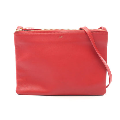 TRIO LARGE トリオ ラージ ショルダーバッグ レザー レッド セリーヌ バッグ CELINE