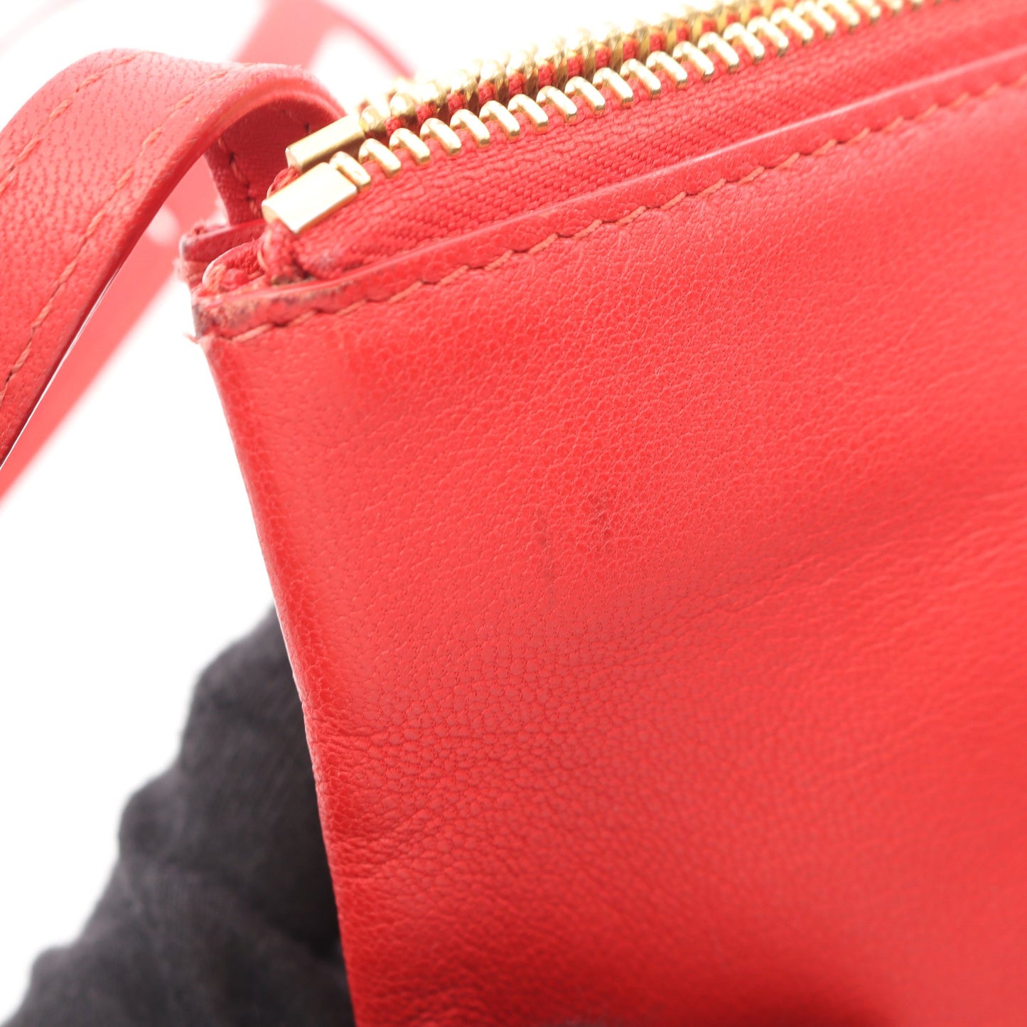 TRIO LARGE トリオ ラージ ショルダーバッグ レザー レッド セリーヌ バッグ CELINE