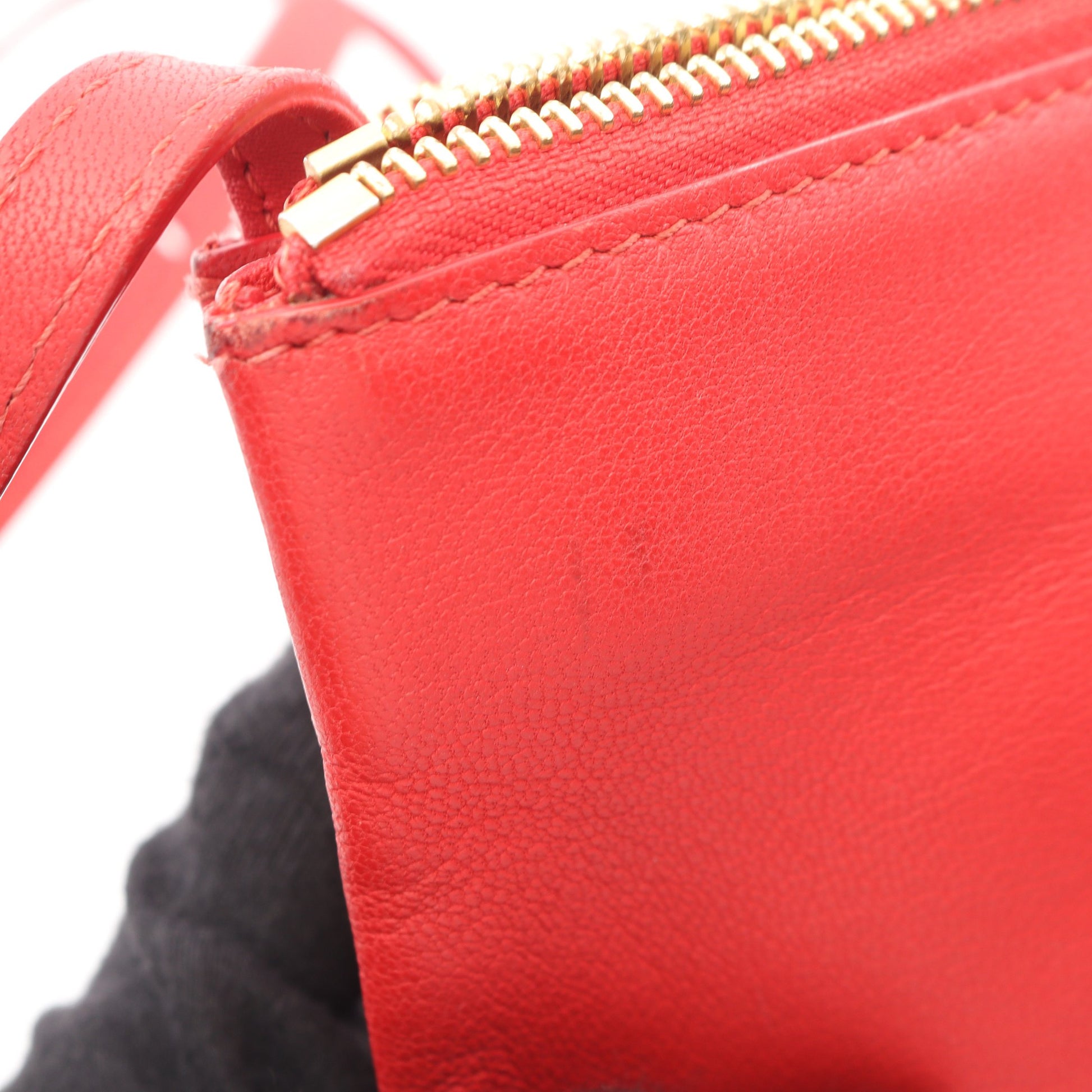 TRIO LARGE トリオ ラージ ショルダーバッグ レザー レッド セリーヌ バッグ CELINE