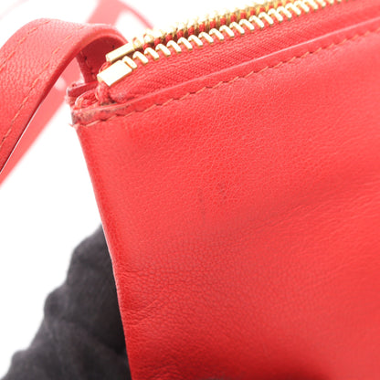 TRIO LARGE トリオ ラージ ショルダーバッグ レザー レッド セリーヌ バッグ CELINE