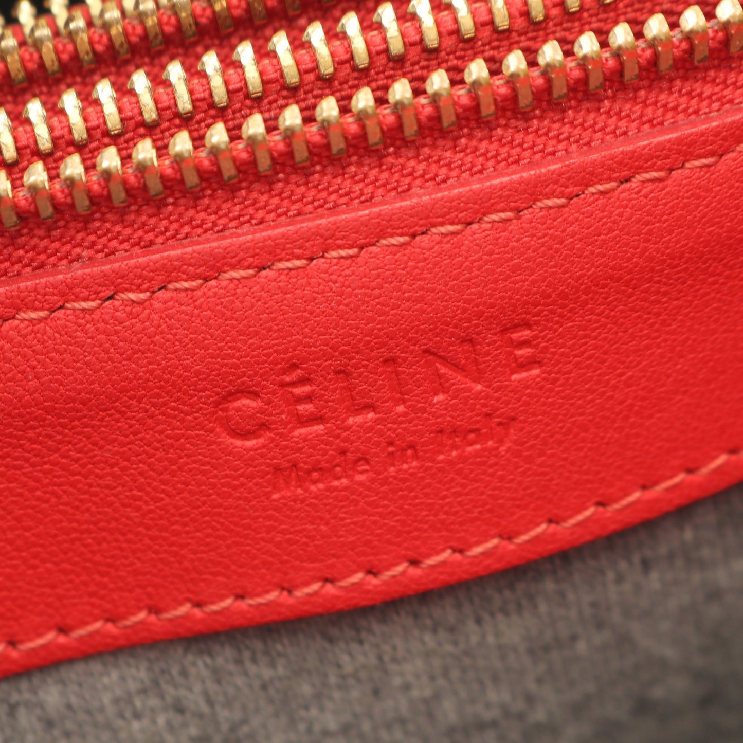 TRIO LARGE トリオ ラージ ショルダーバッグ レザー レッド セリーヌ バッグ CELINE