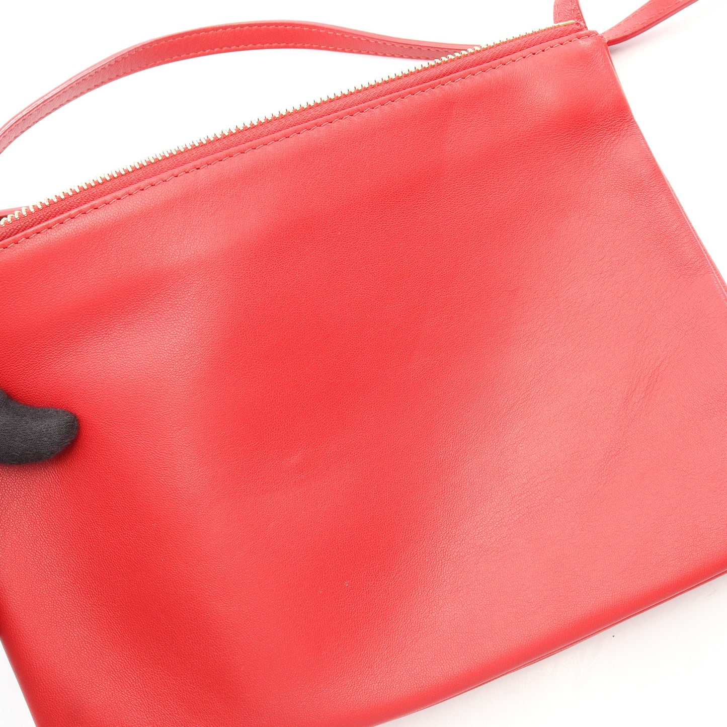 TRIO LARGE トリオ ラージ ショルダーバッグ レザー レッド セリーヌ バッグ CELINE