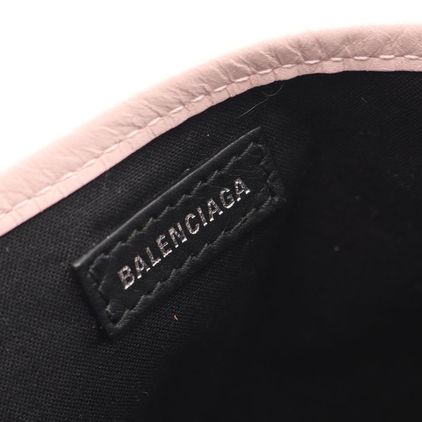 ネイビーカバ XS 2WAY ハンドバッグ キャンバス レザー アイボリー ピンク バレンシアガ バッグ BALENCIAGA