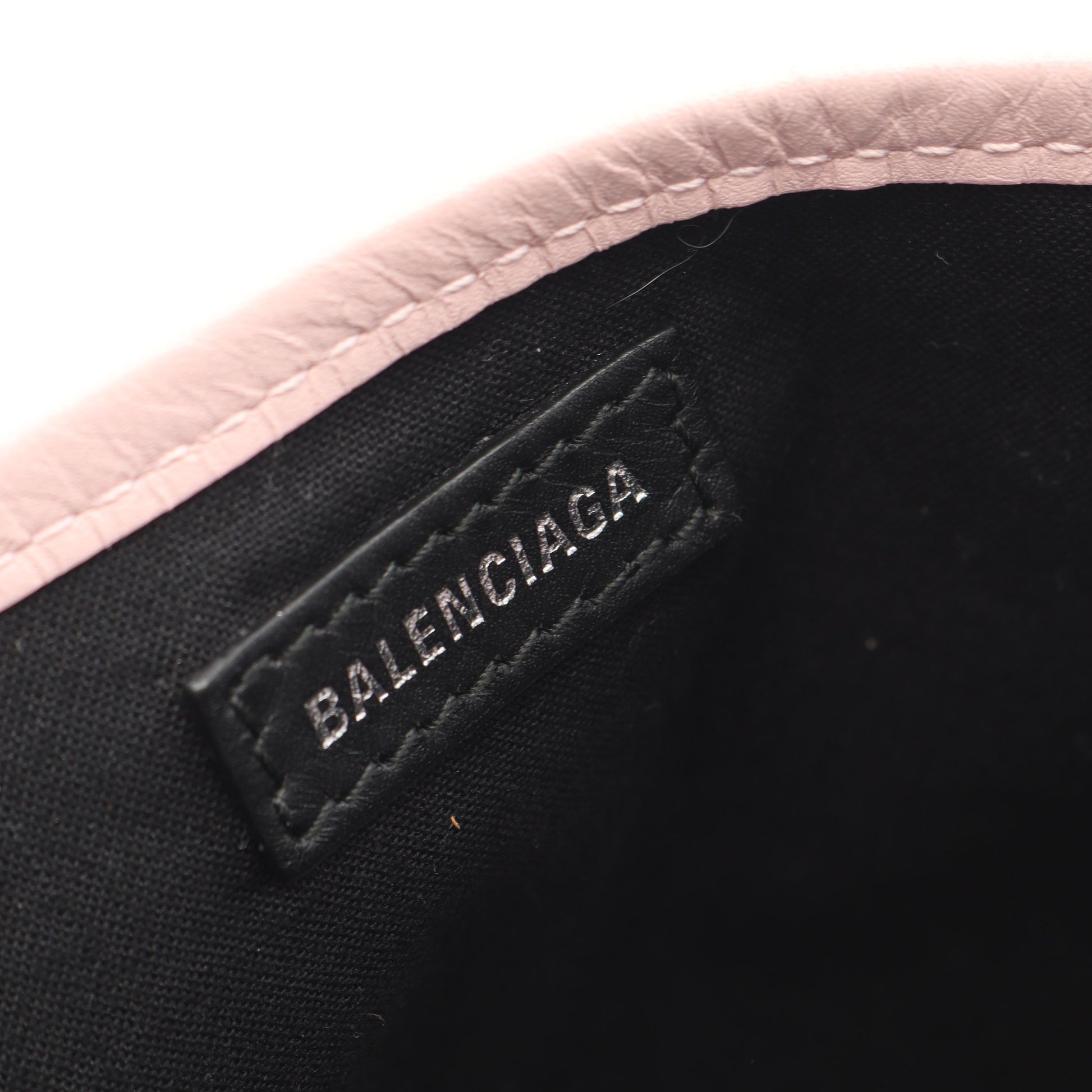 ネイビーカバ XS 2WAY ハンドバッグ キャンバス レザー アイボリー ピンク バレンシアガ バッグ BALENCIAGA
