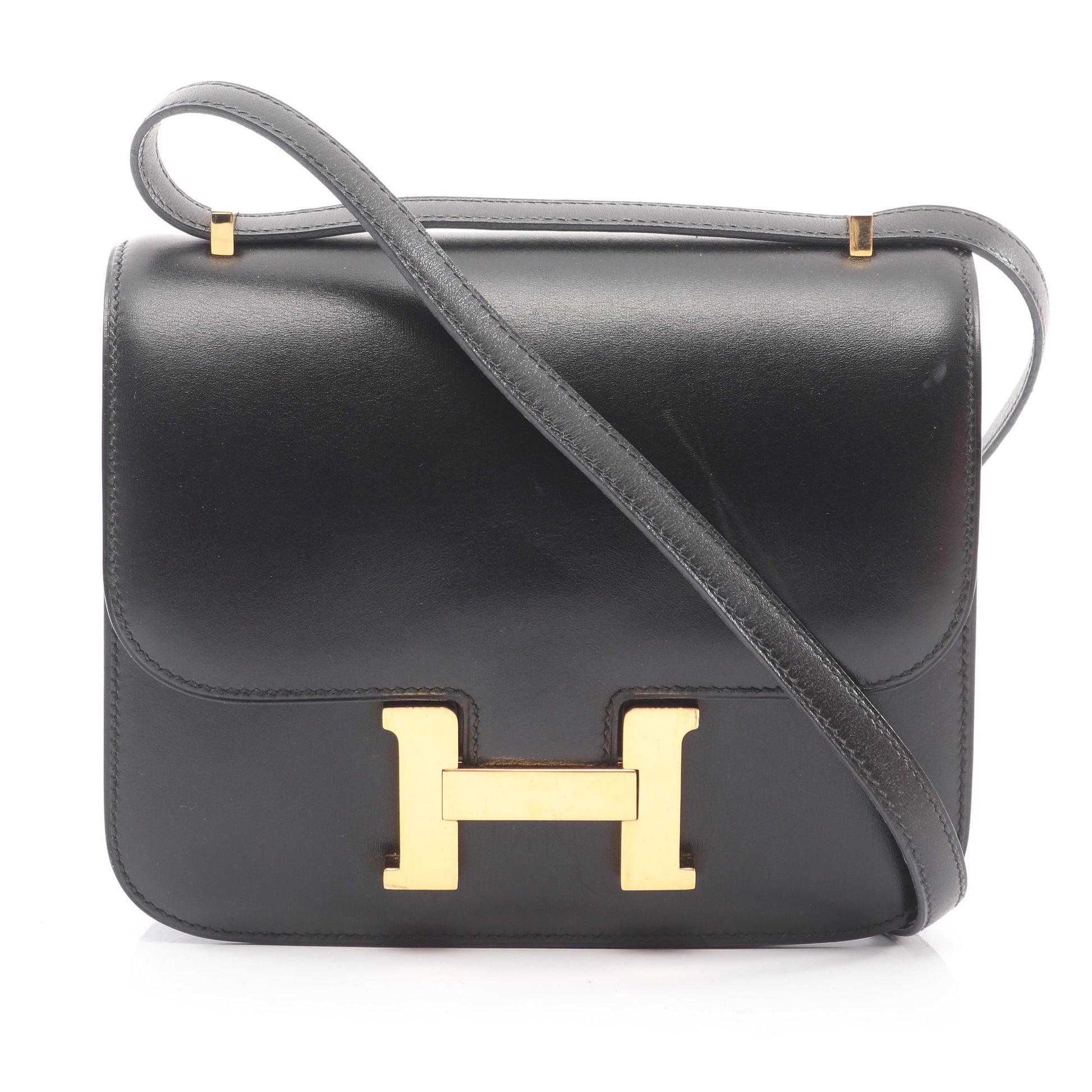 コンスタンス3 ミニ ショルダーバッグ ボックスカーフ ブラック ゴールド金具 □B刻印 エルメス バッグ HERMES