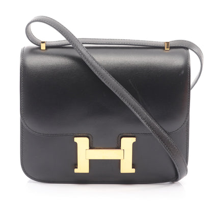 コンスタンス3 ミニ ショルダーバッグ ボックスカーフ ブラック ゴールド金具 □B刻印 エルメス バッグ HERMES