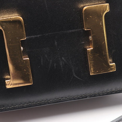 コンスタンス3 ミニ ショルダーバッグ ボックスカーフ ブラック ゴールド金具 □B刻印 エルメス バッグ HERMES