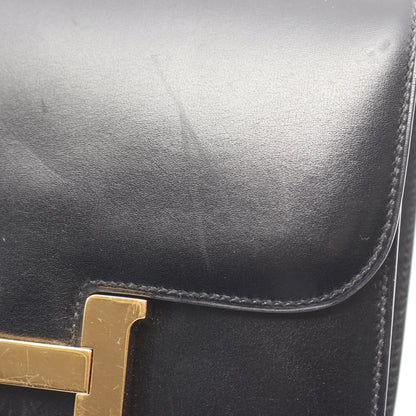 コンスタンス3 ミニ ショルダーバッグ ボックスカーフ ブラック ゴールド金具 □B刻印 エルメス バッグ HERMES