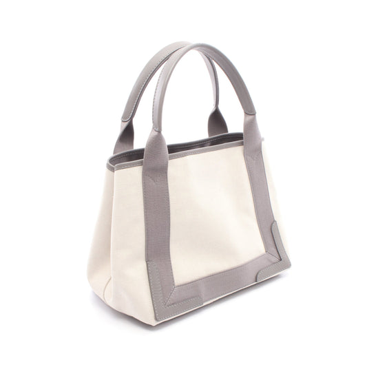 NAVY CABAS S ネイビーカバ ハンドバッグ トートバッグ キャンバス レザー アイボリー グレー バレンシアガ