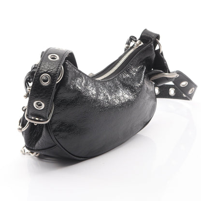 LE CAGOLE ショルダーバッグ ピアス装飾 レザー ブラック バレンシアガ
